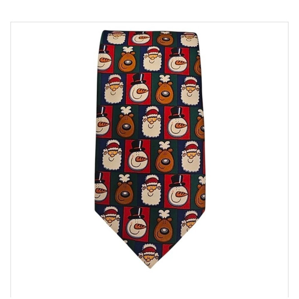 Festive Christmas Novelty Tie Santa Snowman & Reindeer Design